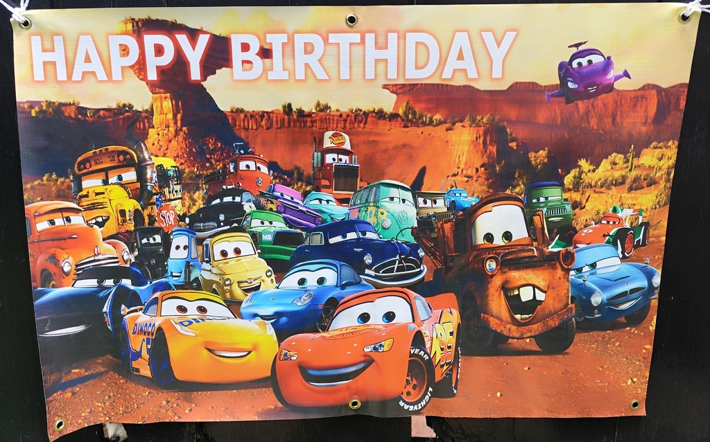 PVC Birthday Banner - Cars