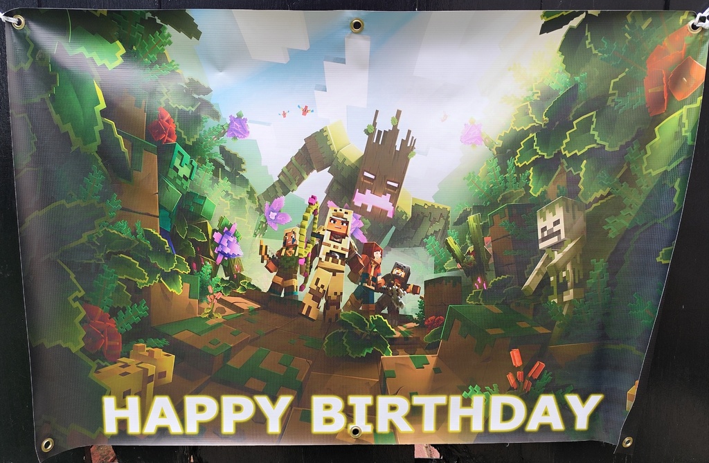 PVC Birthday Banner - Minecraft