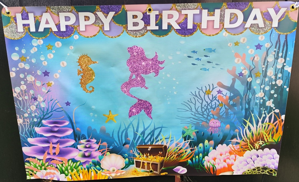 PVC Birthday Banner - Mermaids